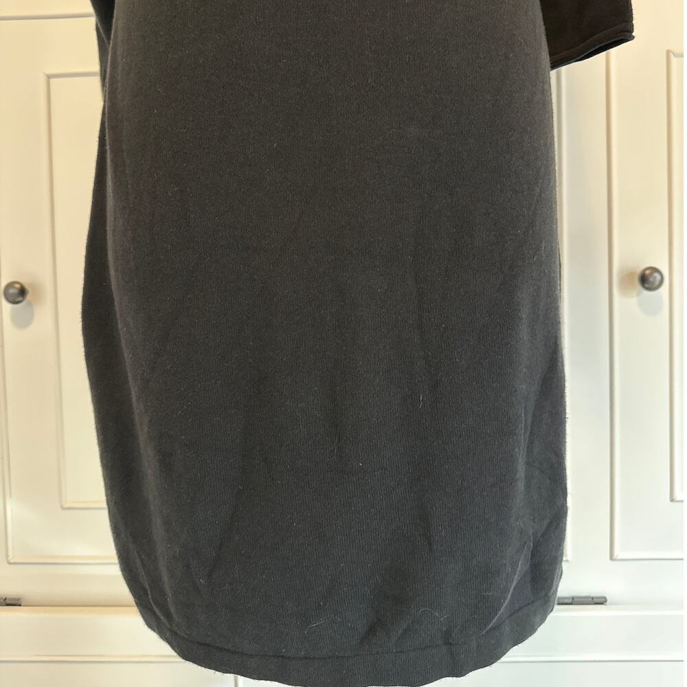 Tommy Bahama Black Pickford Embellished Split Neck Sweater Dress 3/4 Sleeve Sz S - Picture 5 of 14